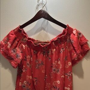 Red Floral Off-Shoulder Women's dress